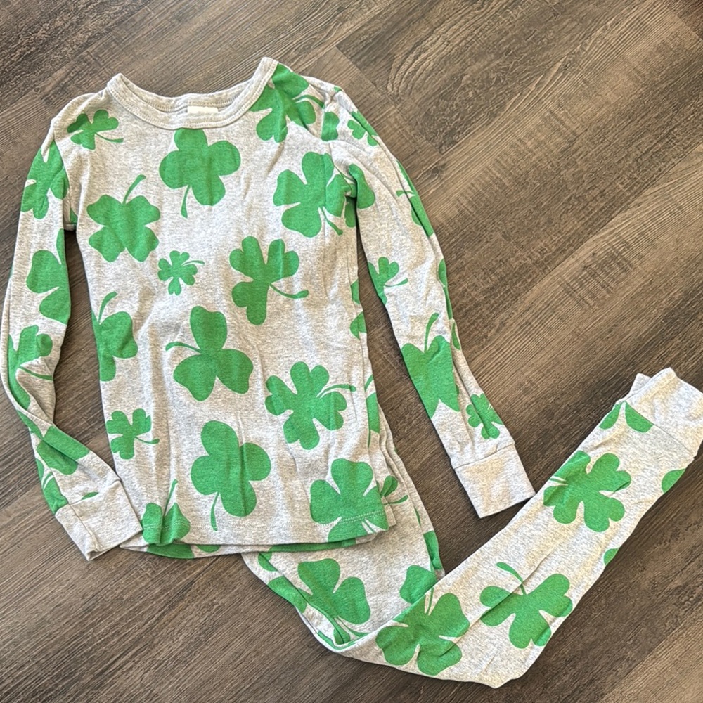 Green Shamrock Pajama Set